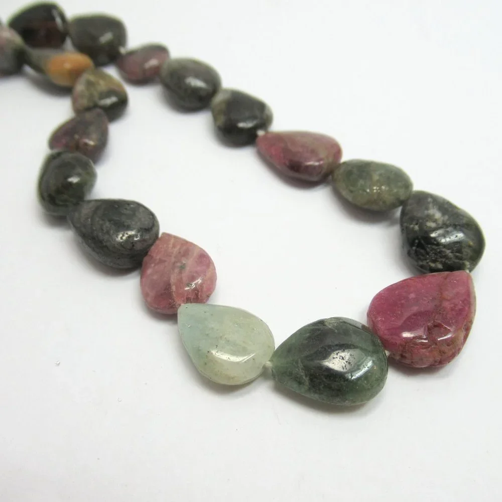 Tourmaline teardrop bead strand